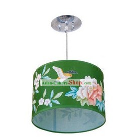 Chinese Classical Hand Painted Flower and Bird Silk Chandelier