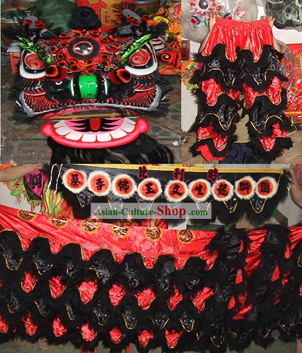 Guan Gong Classical Lion Mask and Costumes Complete Set