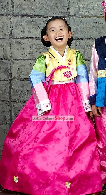 Traditional Korean Children National Costumes for Girls