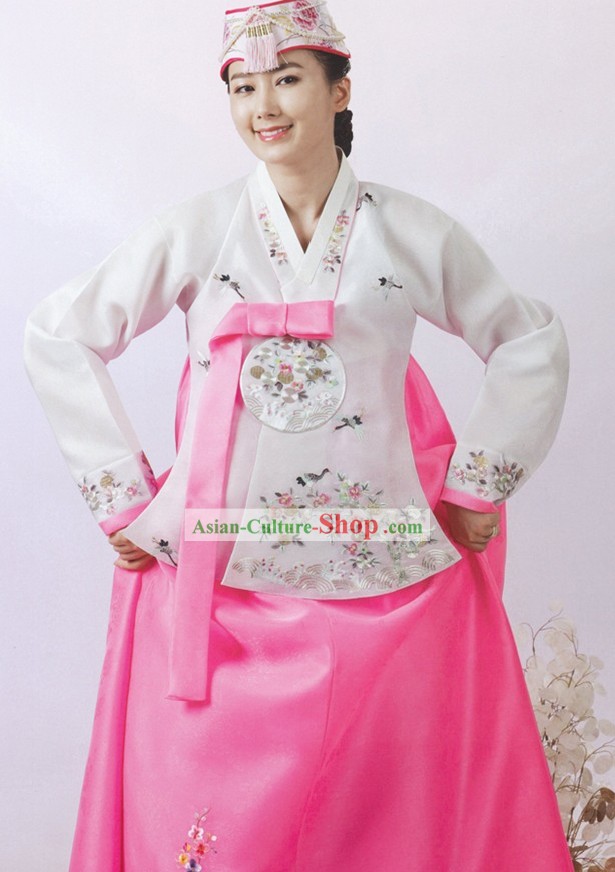 Traditional Korean Bride Ceremonial Hanbok Clothing