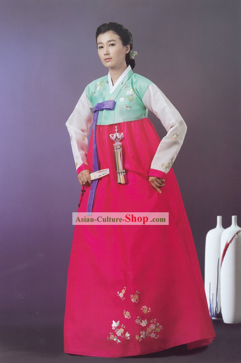 Traditional Korean Women Festival Celebration Ceremonial Hanbok Set