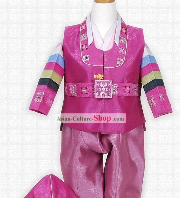 Korean Hanbok Costume and Hat for Boys