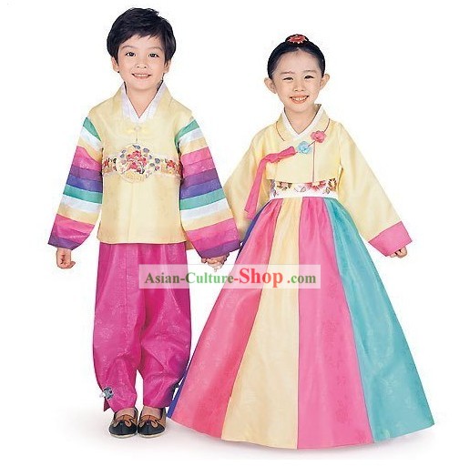 Traditional Korean Children Hanbok 2 Sets for Boys and Girls