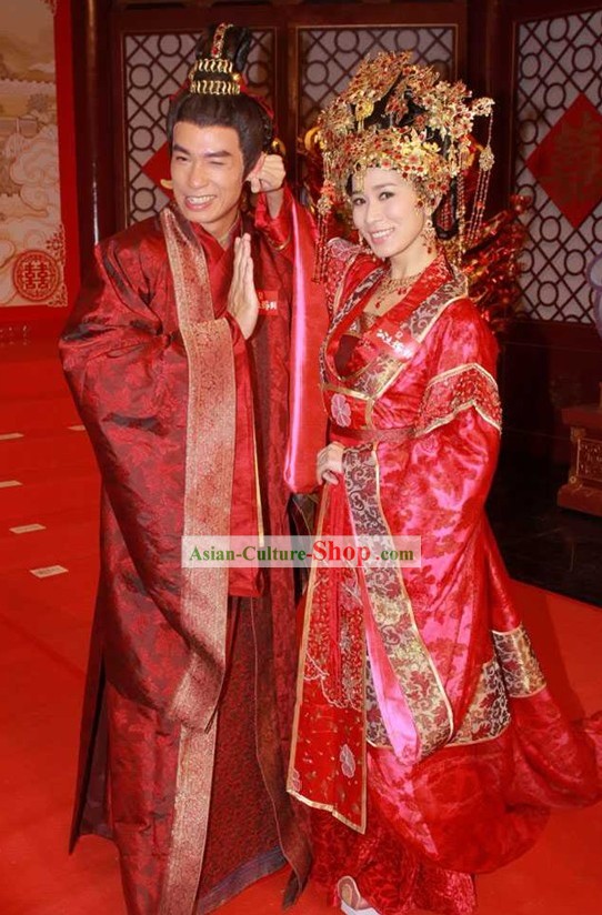 Ancient Chinese Princess Wedding Dress and Groom Wedding Dress