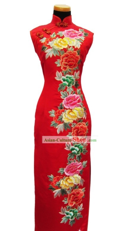 Chinese Classic Peony Wedding Qipao