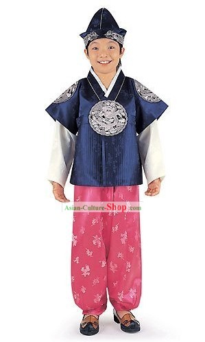 Traditiona Korean Boys Hanbok Clothing Complete Set