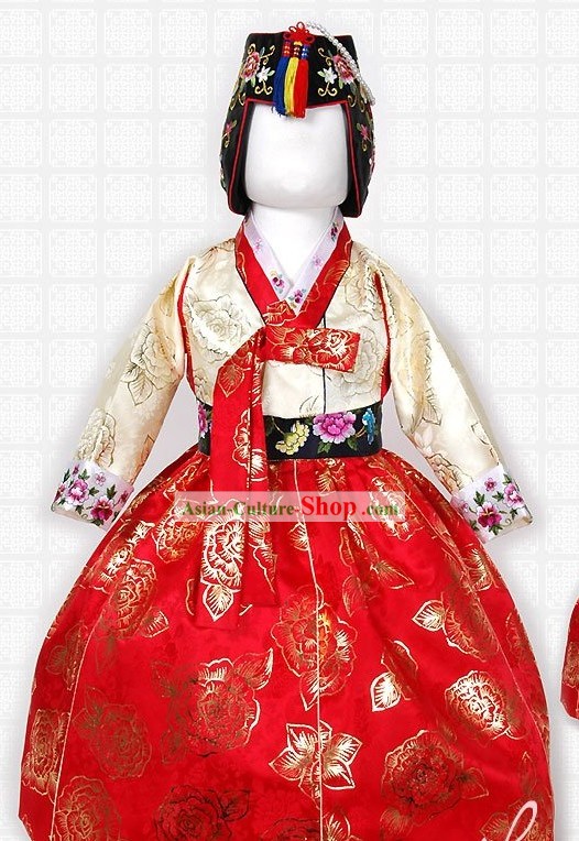 Traditional Korean Female Children Hanbok Clothing