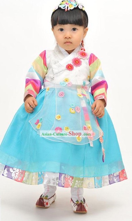 Traditional Korean Baby Girl Birthday Hanbok Clothing