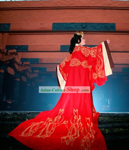 Ancient Chinese Han Empress Phoenix Hanfu Wedding Dress Complete Set