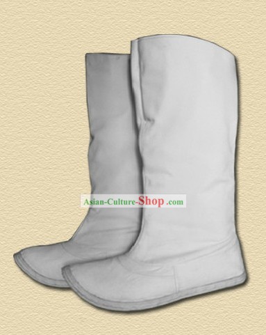 Ming Dynasty Horse Riding White Boots for Men