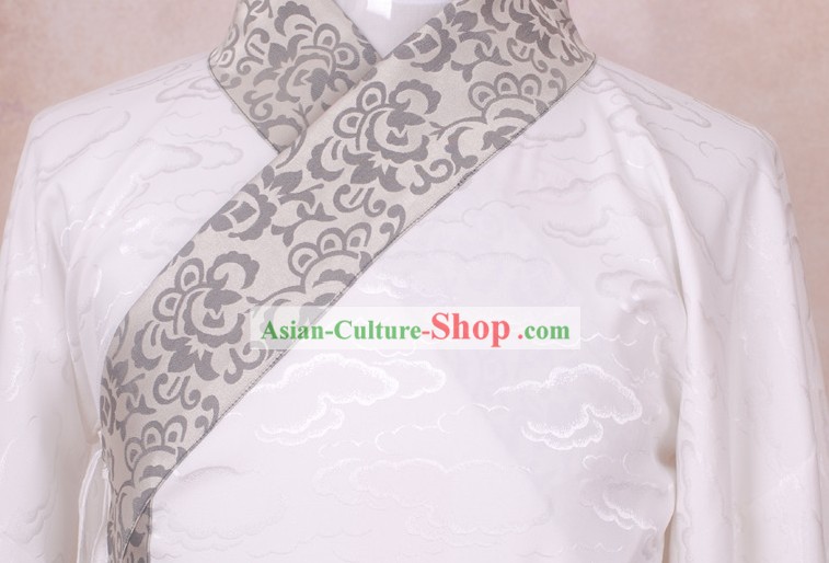 Ancient Chinese White Cloud Han Fu Dress for Men