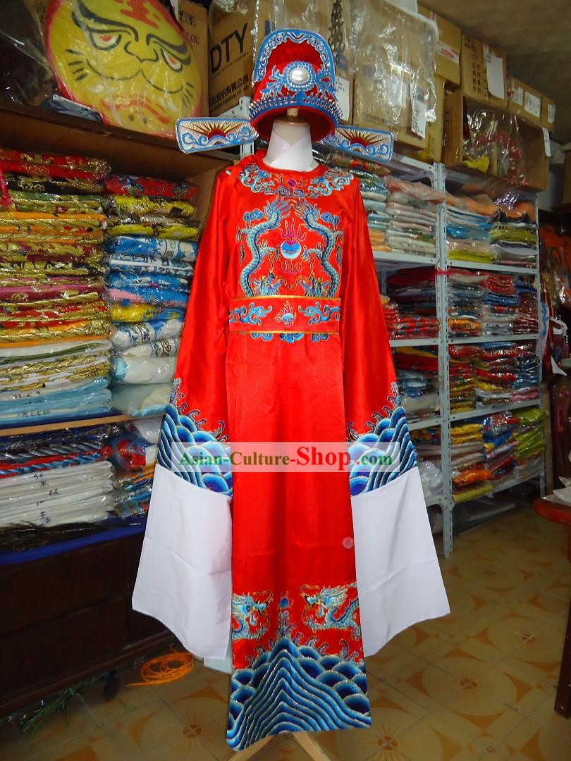 Chinese Beijing Opera Number One Scholar Costume and Hat for Men