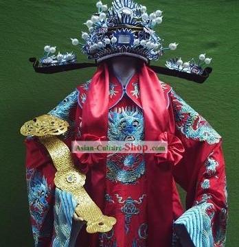 Ancient Chinese Opera Fu Xing Lucky Star Costumes and Hat