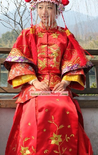 Chinese Classical Brides Wedding Dress Complete Set