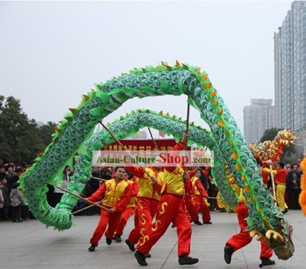 18 Meters Long Beijing Green Dragon Dance Costume for Sale