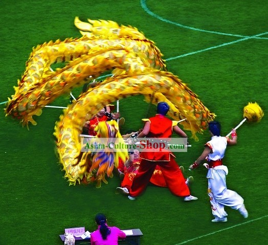 Lightweight Golden Net Dragon Dance Costume Complete Set