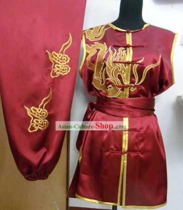 Chinese Southern Fist Nanquan Silk Embroidered Competition Suit for Men