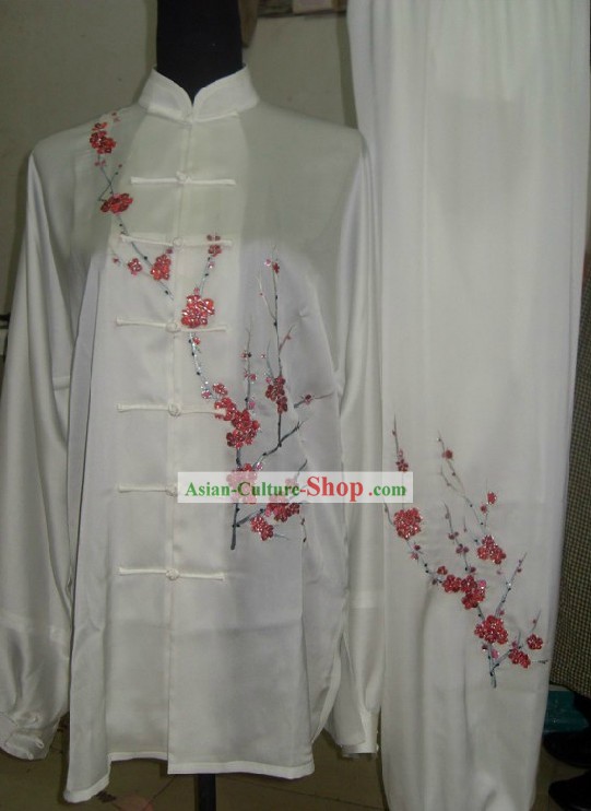 Traditional Chinese Plum Blossom Silk Wu Shu Clothing Set