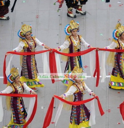 Beijing Olympic Games Opening Ceremony Tibetan Women Dance Costumes