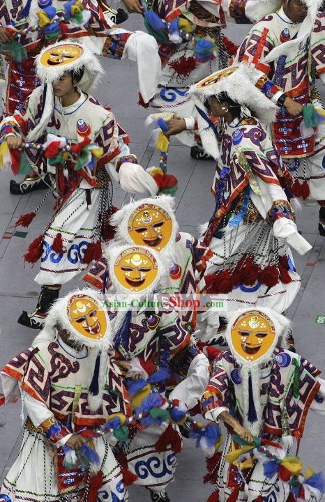 Beijing Olympic Games Opening Ceremony Tibetan Mask Dance Costumes