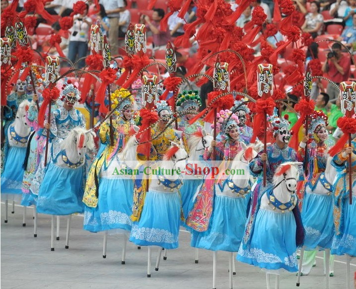 Beijing Olympic Games Opening Ceremony Stilt Dance Costumes Complete Set