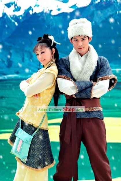 Ancient Chinese Husband and Wife Kung Fu Costumes 2 Complete Sets