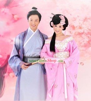 Ancient Chinese Husband and Wife Clothing 2 Complete Sets