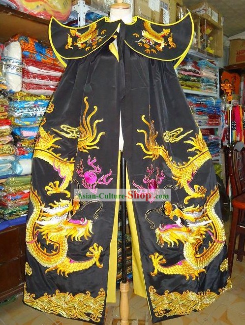 Chinese Ancient Emperor Embroidered Dragon Cape