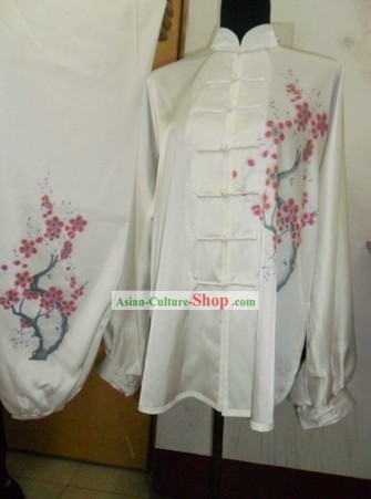 Chinese Winter Plum Blossom Silk Kung Fu Clothes Set