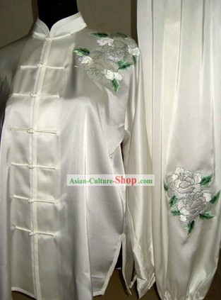 Chinese National Flower Tai Chi Silk Clothes