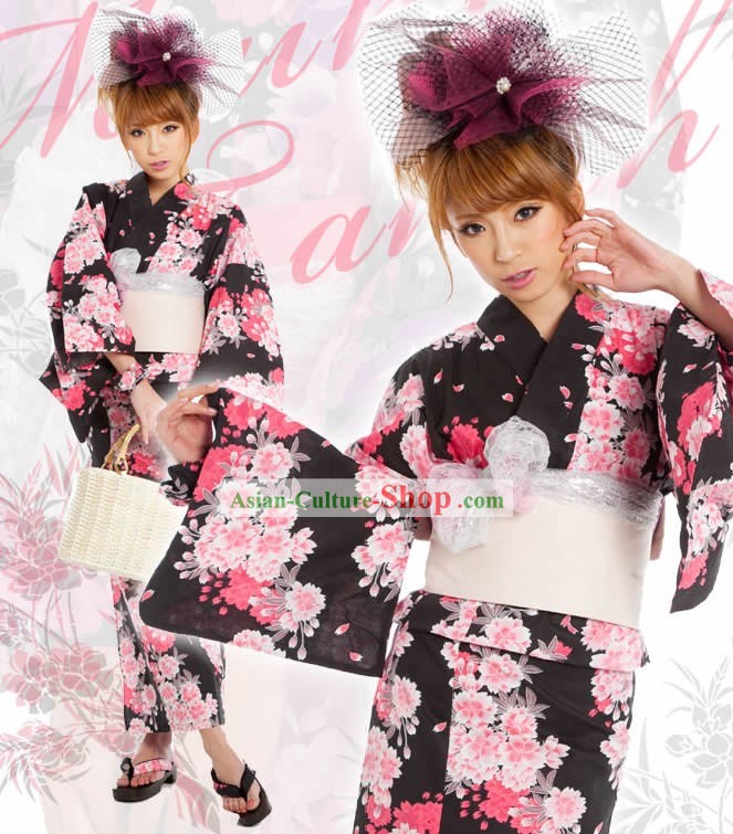 Japanese Yukata Clothes Complete Set for Women