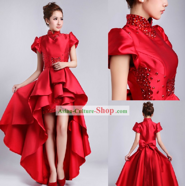 Stunning Chinese Red Bride Wedding Dress