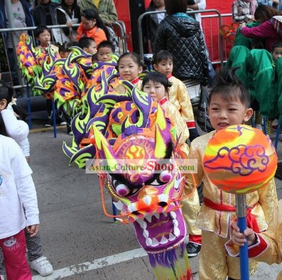 Fluorescent Glow in Dark Dragon Dance Equipment for Kids