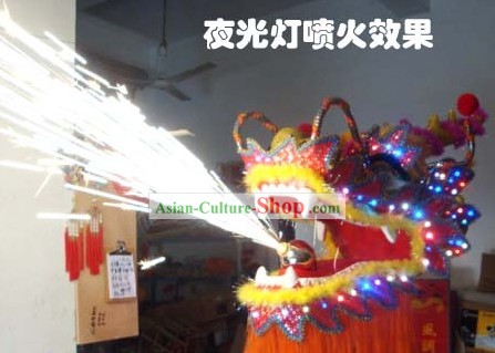 Electric Flame Red Armor Dragon Dance Costumes Complete Set