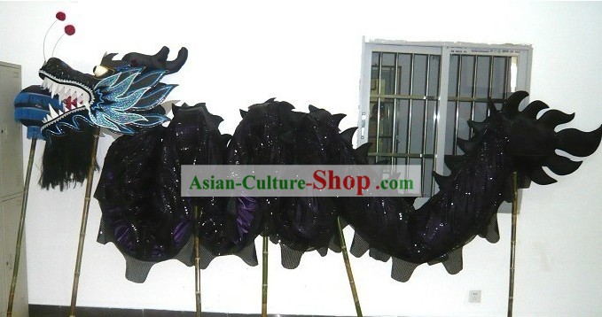 Black Peking Dragon Head and Dance Body Tail Complete Set