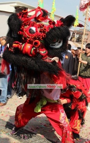 Supreme Long Wool Gwan Gong Lion Dance Costumes Complete Set