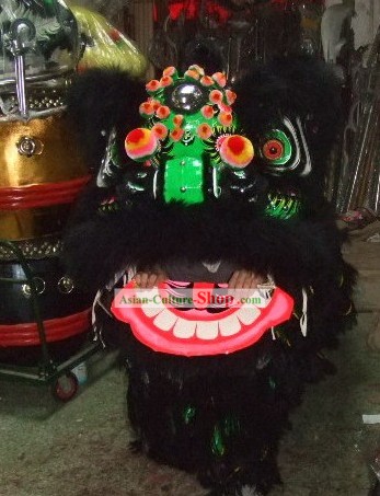 Super Cool Classic Black Lion Dance Costume Complete Set