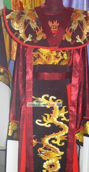 Chinese Opera Emperor Embroidered Dragon Costumes Complete Set