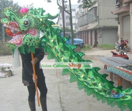 Green Beijing Olympic Games Dragon Dance Costume Complete Set
