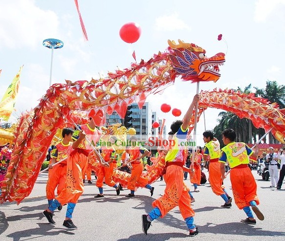 Lucky Opening Performance Chinese Net Dragon Dance Costumes Complete Set