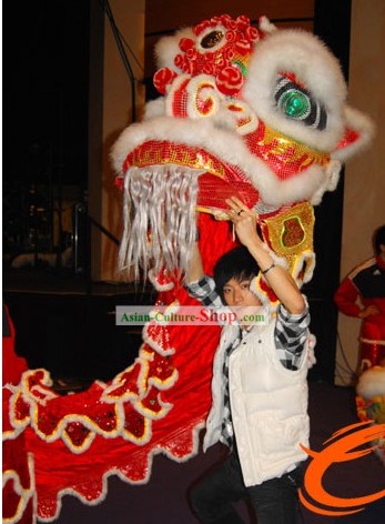 Opening Ceremony and Lunar New Year Parade Red Lion Dance Costumes Complete Set for Kids