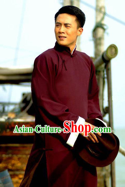 Traditional Chinese Minguo Long Robe for Men