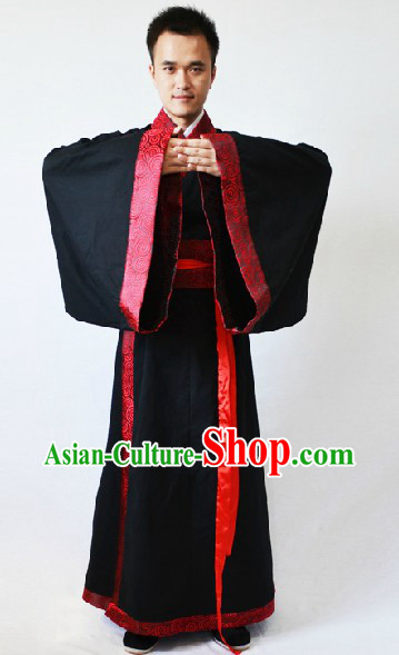 Ancient Chinese Black Hanfu Wedding Clothing for Men