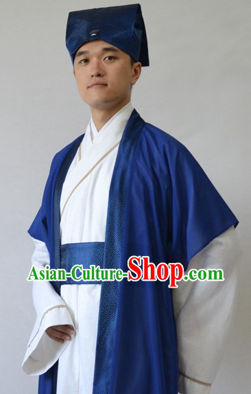 Ancient Chinese Husband Clothing and Hat for Men