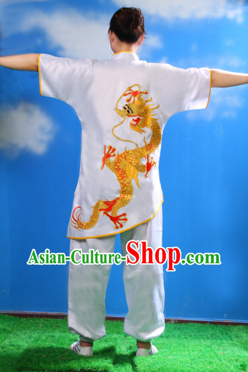 Traditional Chinese Embroidered Dragon Kung Fu Uniform for Women