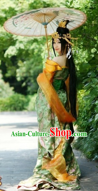 Handmade Ancient Chinese Palace Style Princess Costumes and Headpiece Complete Set