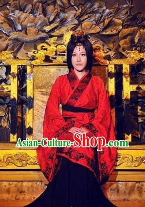 Han Dynasty Empress Red Clothing for Women