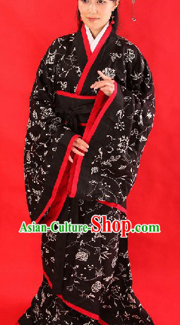 Ancient Chinese Black Female Civilian Clothes Complete Set