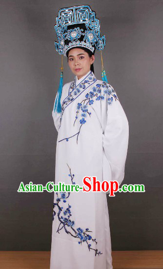 Ancient Chinese Opera Style Xiao Sheng Young Men Costume and Hat for Men