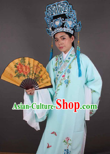 Ancient Chinese Young Men Costume and Hat